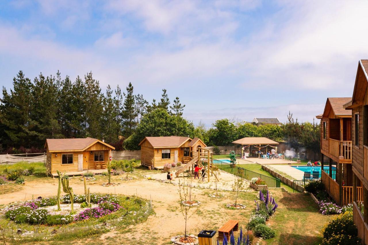 Cabana En Tunquen Con Parrilla, Fogon, Piscina Y Bosque 外观 照片