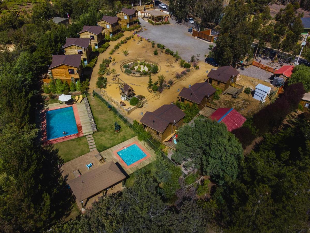 Cabana En Tunquen Con Parrilla, Fogon, Piscina Y Bosque 外观 照片