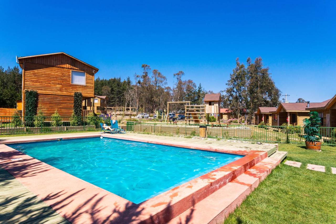 Cabana En Tunquen Con Parrilla, Fogon, Piscina Y Bosque 外观 照片