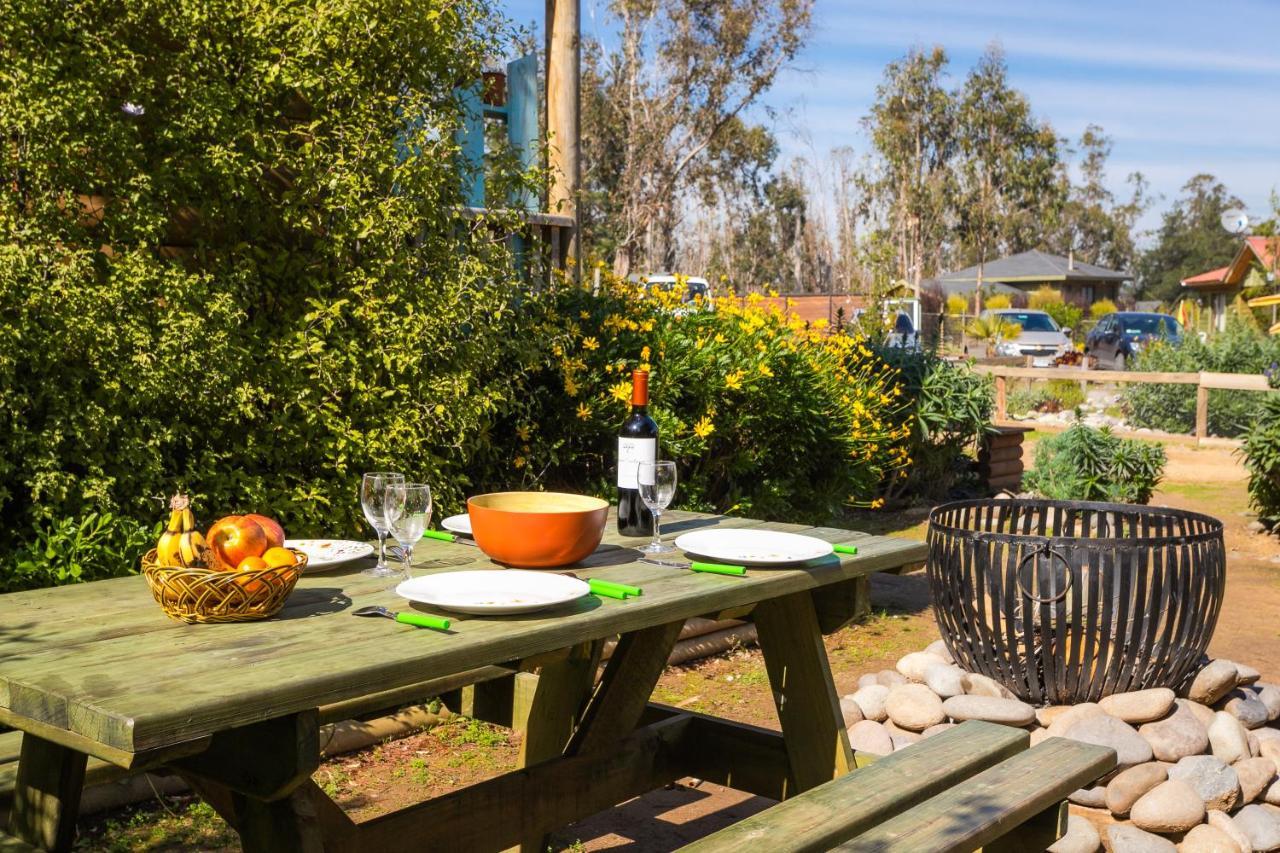 Cabana En Tunquen Con Parrilla, Fogon, Piscina Y Bosque 外观 照片