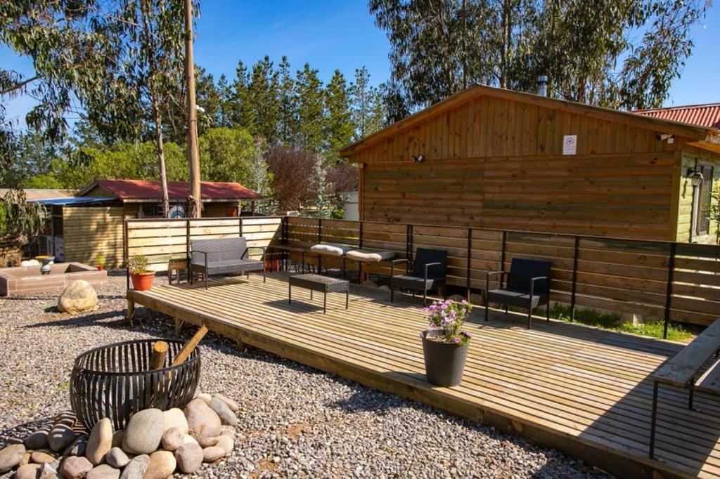 Cabana En Tunquen Con Parrilla, Fogon, Piscina Y Bosque 外观 照片