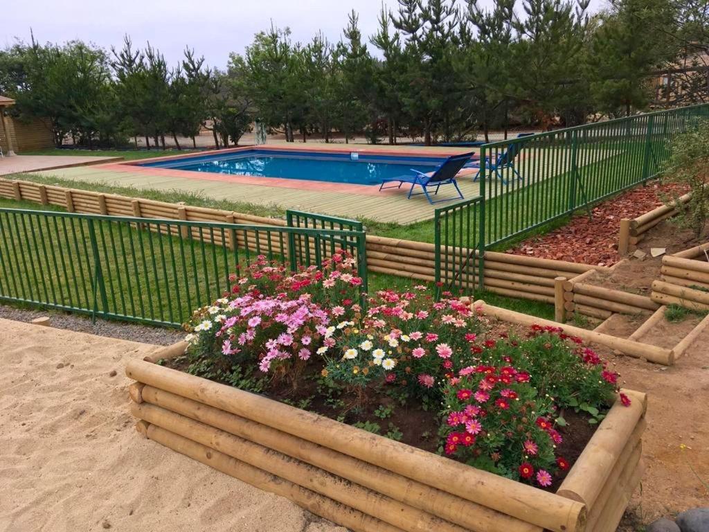 Cabana En Tunquen Con Parrilla, Fogon, Piscina Y Bosque 外观 照片
